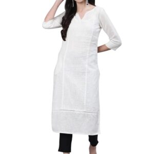 Cotton-White-Straight-Kurta-for-Women-Under-1000-frontview