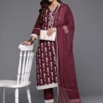 Cotton Floral Regular Kurta Set - Varanga front view