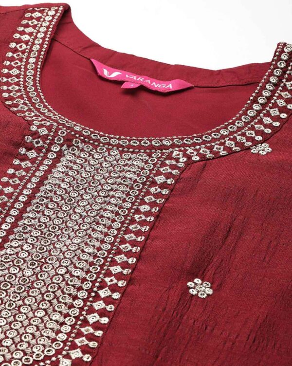 Embroidered Kurta and Pant with Dupatta (Set of 3) - Varanga close view