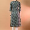 Back view of floral print kurti v-neck cotton kurti