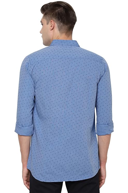Allen Solly Men Blue 100% Cotton Regular Fit Shirt