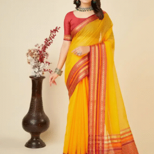 Anjaneya Sarees Woven Bollywood Cotton Silk Yellow