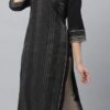 Aurelia Black Zari Woven Festive Kurti under 800