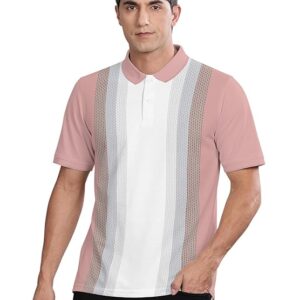 BULLMER Pink Colorblock Regular Fit Polo T-Shirt
