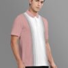 BULLMER Pink Colorblock Regular Fit Polo T-Shirt