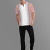BULLMER Pink Colorblock Regular Fit Polo T-Shirt