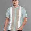 BULLMER Trendy Striped Printed Polo T-shirt