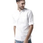 Celio Men White Solid Regular Fit Cotton Contemporary Shirt