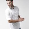 Celio Men White Solid Regular Fit Cotton Contemporary Shirt