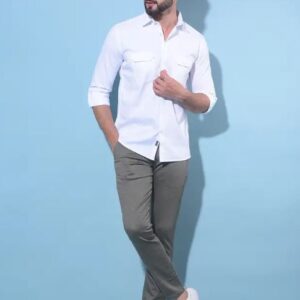 CRIMSOUNE CLUB Men Slim Fit Shirt with Spread Collar