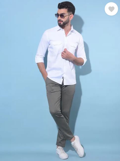 CRIMSOUNE CLUB Men Slim Fit Shirt with Spread Collar