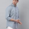Dennis Lingo Men Blue Slim Fit Opaque Cotton Casual Shirt