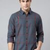 Dennis Lingo Slim Fit Checkered Spread Collar Casual Shirt