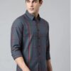 Dennis Lingo Slim Fit Checkered Spread Collar Casual Shirt