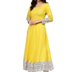 Divena Anarkali Kurti Yellow under 500
