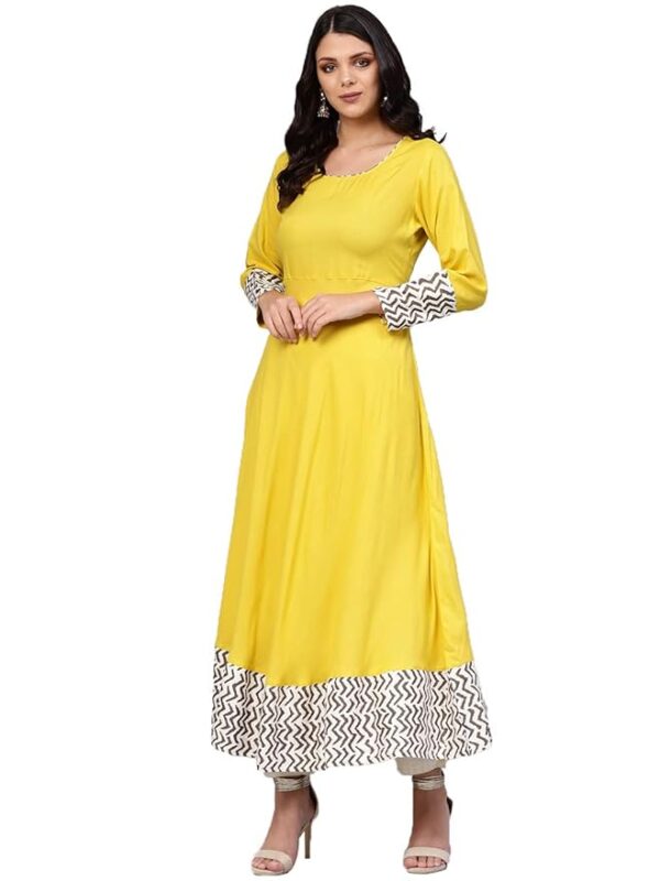Divena Anarkali Kurti Yellow under 500