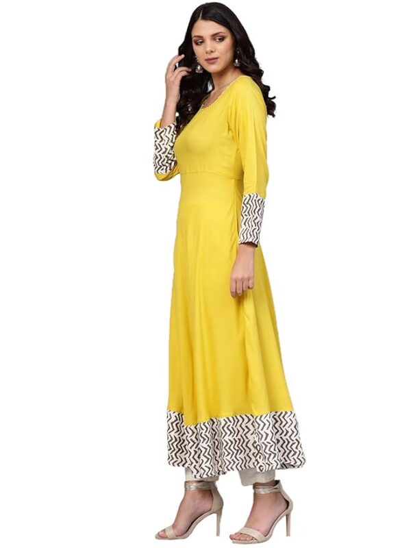 Divena Anarkali Kurti Yellow under 500