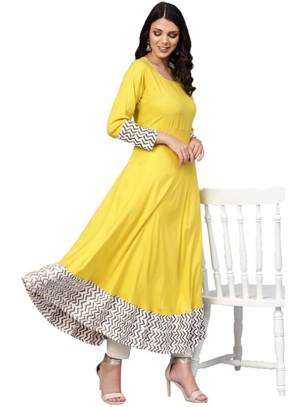 Divena Anarkali Kurti Yellow under 500