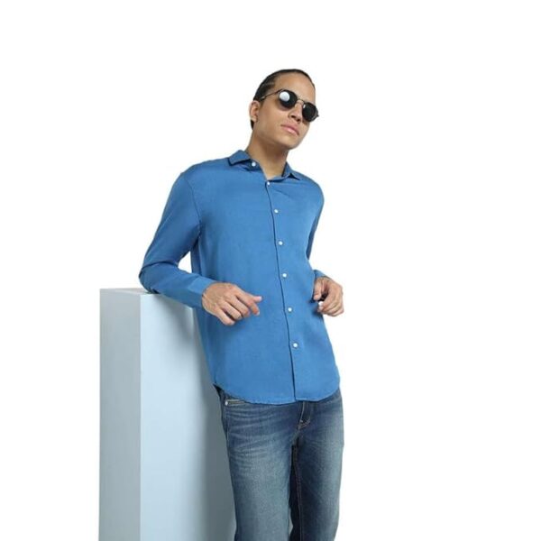 JACK & JONES Men Viscose Blend Regular Fit Spread Collar Casual Shirt