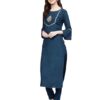 JAIPUR KURTI Placement-Embroidered Straight Kurta (Set of 3)