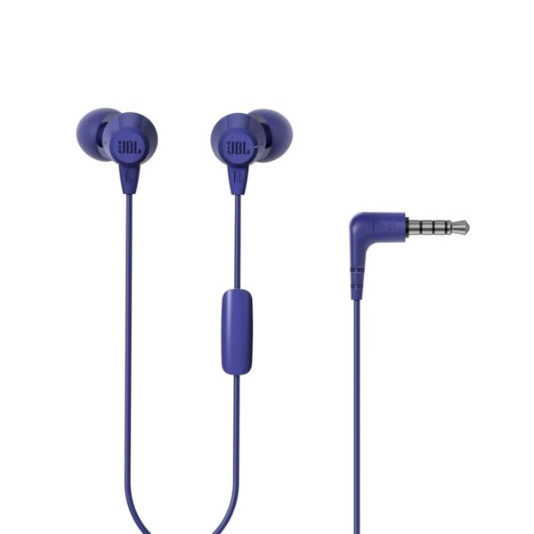 JBL Navy Blue C50HI In-Ear Wired Headphones With Mic