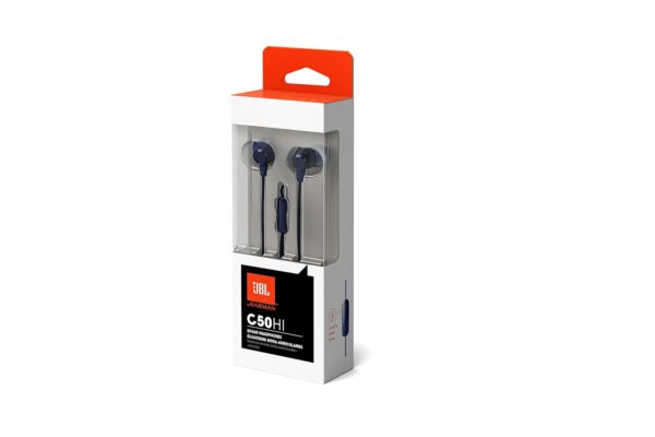JBL Navy Blue C50HI In-Ear Wired Headphones With Mic