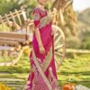MANOHARI Banarasi Silk Saree with Tasseled Pallu in Rani Pink