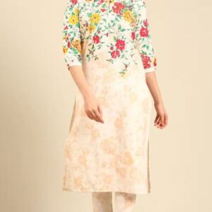 MARCIA Floral Print Straight Kurta & Pants – Pure Cotton Ethnic Wear for Women