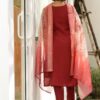 MOJILAA Embroidered Straight Kurta Set with Trousers and Dupatta