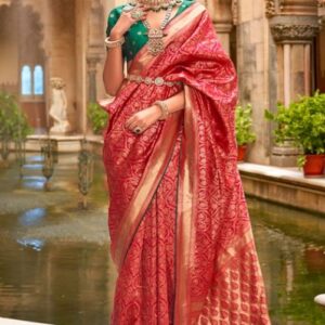 MONJOLIKA FASHION Ethnic Motifs Zari Silk Blend Banarasi Saree