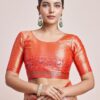 Monjolika Fashion Gold and Silver Zari Woven Work Silk Saree