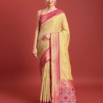 Monjolika Fashion Patola Pallu Banarasi Silk Saree with Unstitched Blouse Piece