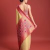 Monjolika Fashion Patola Pallu Banarasi Silk Saree with Unstitched Blouse Piece
