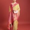 Monjolika Fashion Patola Pallu Banarasi Silk Saree with Unstitched Blouse Piece