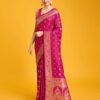 MONJOLIKA FASHION Women Saree with 1 Unstitched Blouse
