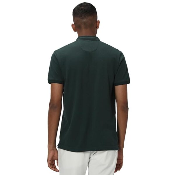 Mufti Mandarin Collar Slim Fit Pure Cotton T-shirt Green