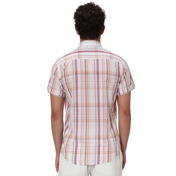 Mufti Slim Fit Tatan Checks Pure Cotton Casual Shirt