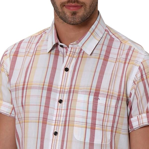 Mufti Slim Fit Tatan Checks Pure Cotton Casual Shirt