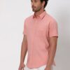 Mufti Twill Slim Fit Cotton Casual Pink Shirt
