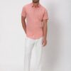 Mufti Twill Slim Fit Cotton Casual Pink Shirt