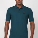 PETER ENGLAND Polo Neck Cotton Dark Green T-Shirt