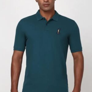 PETER ENGLAND Polo Neck Cotton Dark Green T-Shirt