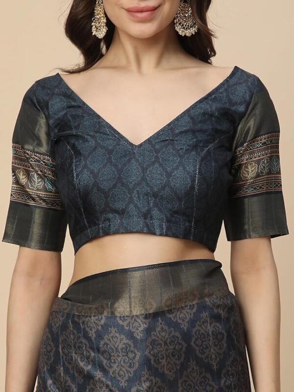RATAN Women's Printed Art Silk Saree with Unstitched Blouse Piece
