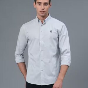 Red Tape Light Blue Solid Pure Cotton Men’s Shirt