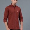 Red Tape Maroon Cotton Linen Men Shirt 2XL