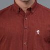 Red Tape Maroon Cotton Linen Men Shirt 2XL