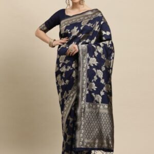 SAREE MALL Floral Woven Traditional Saree with Tassels