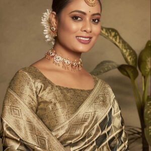 SAREE MALL Geometric Woven Saree