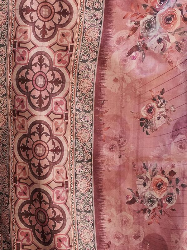 Satrani Women's Dola Silk Printed Weaving Border Saree