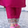 SKYLEE Embroidered Straight Kurta with Set of 3